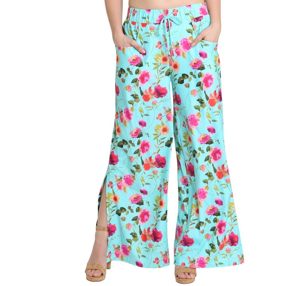 Nanette Lepore Floral Swim Material Classic Cover-up Slit Beach Pants NWT